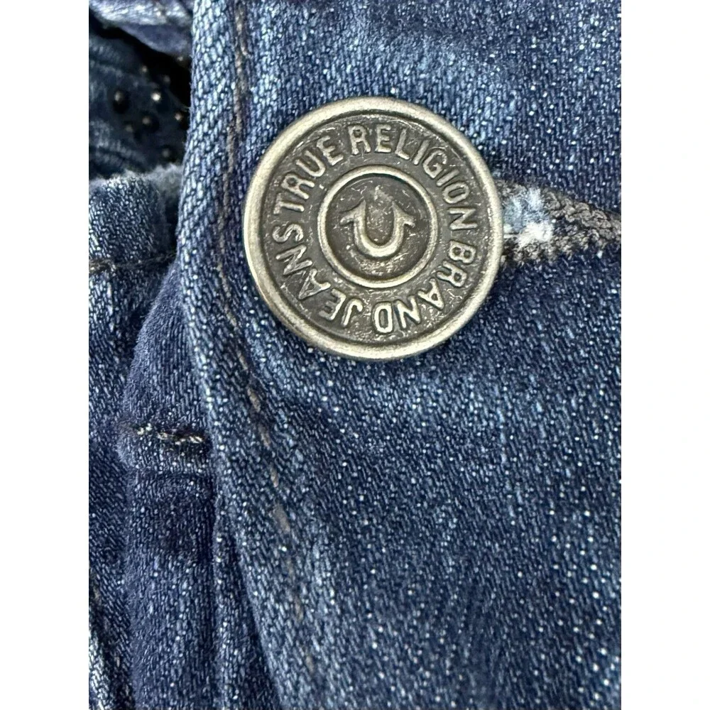 True Religion Jeans Rocco Relaxed Skinny Men’s Size 42 Medium Wash Stud Stretch